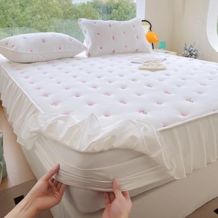 91家纺网 家纺一手货源 找家纺 （总）尊康家纺（原磊科） 2024新款全棉色织夹棉大豆床笠-花颜