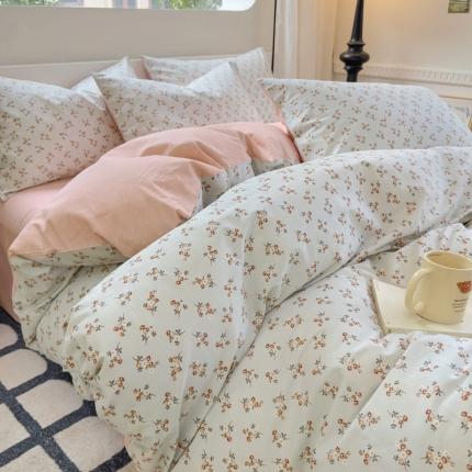 91家纺网 家纺一手货源 找家纺 （总）百寐2024新款卡通碎花文艺复古小清新全棉13372床笠床单被套三四件套