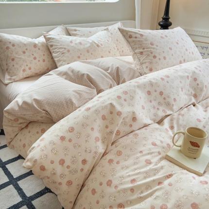 91家纺网 家纺一手货源 找家纺 （总）百寐2024新款卡通碎花文艺复古小清新全棉13372床笠床单被套三四件套
