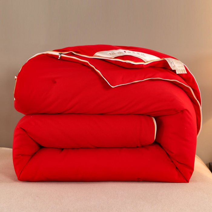 91家纺网 家纺一手货源 找家纺 美伦美 2023新款铂金尊享蚕丝子母被 手工订花   尊享红