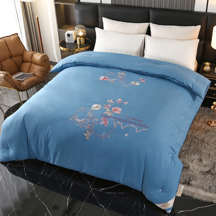 91家纺网 家纺一手货源 找家纺 美伦美铂金尊享专版刺绣被子被芯冬被春秋被夏被手工订花被经典玉