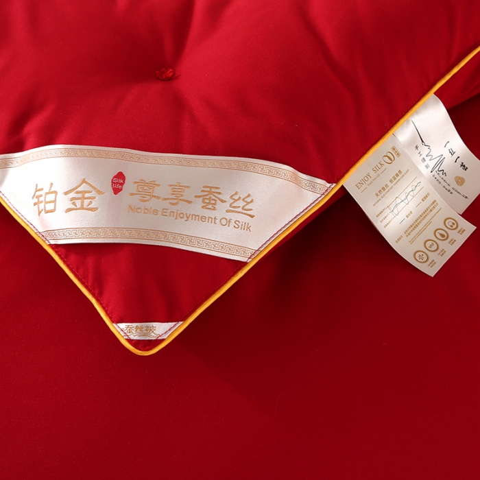 91家纺网 家纺一手货源 找家纺 美伦美铂金尊享专版刺绣被子被芯冬被春秋被夏被手工订花被吉祥红