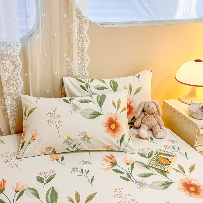 91家纺网 家纺一手货源 找家纺 小懒猪 2024春夏新款全棉印花单床笠 浪漫花季