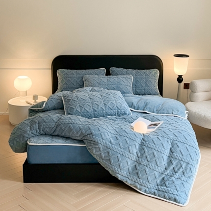 91家纺网 家纺一手货源 找家纺 （总）可恩欣 2025爆款A类塔芙绒牛奶绒床笠四件套单床笠三件套