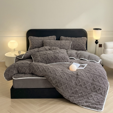 91家纺网 家纺一手货源 找家纺 （总）可恩欣 2025爆款A类塔芙绒牛奶绒床笠四件套单床笠三件套