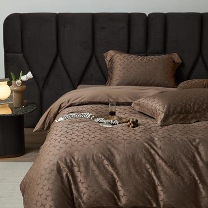 91家纺网 家纺一手货源 找家纺 涵美人 2025新款长绒棉真100s支全棉提花四件套纯棉 056风车