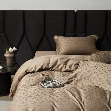 91家纺网 家纺一手货源 找家纺 涵美人 2025新款长绒棉真100s支全棉提花四件套纯棉 057风车