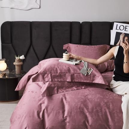 91家纺网 家纺一手货源 找家纺 涵美人 2025新款长绒棉真100s支全棉提花四件套纯棉 072轻舞