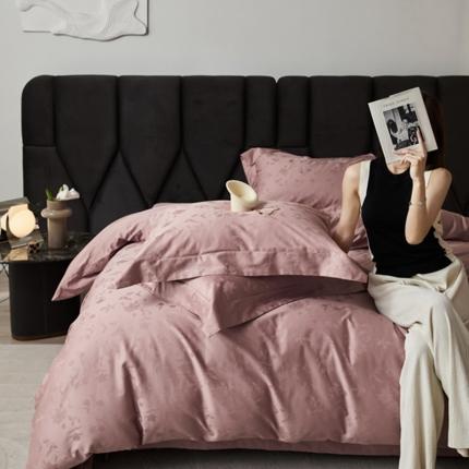 91家纺网 家纺一手货源 找家纺 涵美人 2025新款长绒棉真100s支全棉提花四件套纯棉 074相守