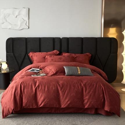 91家纺网 家纺一手货源 找家纺 涵美人 2025新款长绒棉真100s支全棉提花四件套纯棉 076倾城