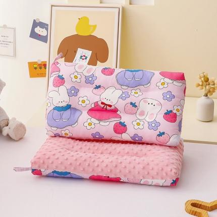 91家纺网 家纺一手货源 找家纺 总吉咪兔A类全棉儿童豆豆绒枕可水洗定型枕午睡枕卡通豆豆枕