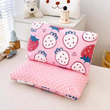 91家纺网 家纺一手货源 找家纺 吉咪兔A类全棉儿童豆豆绒枕可水洗定型枕午睡枕卡通豆豆枕大草莓