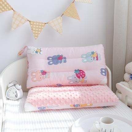 91家纺网 家纺一手货源 找家纺 吉咪兔A类全棉儿童豆豆绒枕可水洗定型枕午睡枕卡通豆豆枕小兔子