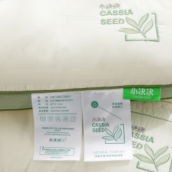 91家纺网 家纺一手货源 找家纺 （总）仁宇 2023新款全棉贡缎绿色决明子枕头枕芯一个