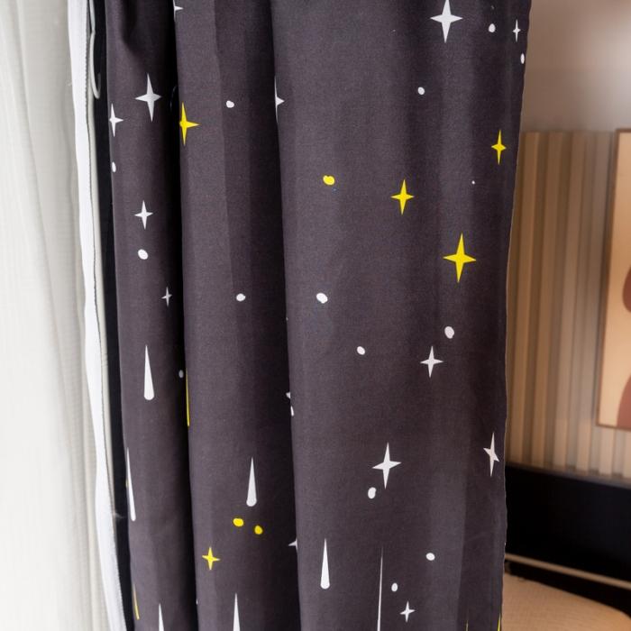 91家纺网 家纺一手货源 找家纺 学生宿舍蚊帐一体上下铺蚊帐遮光防尘床帘0.9米三开门拉链蚊帐 夜色-遮光防蚊