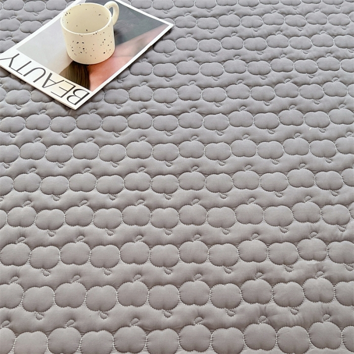 91家纺网 家纺一手货源 找家纺 梦舒羽 2025新款抗菌隔尿防水四季款夹棉加厚床笠床垫保护罩床垫套 苹果款-深灰