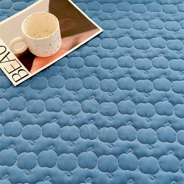 91家纺网 家纺一手货源 找家纺 梦舒羽2025新款抗菌隔尿防水四季款夹棉加厚床笠床垫保护罩床垫套 苹果款-深蓝