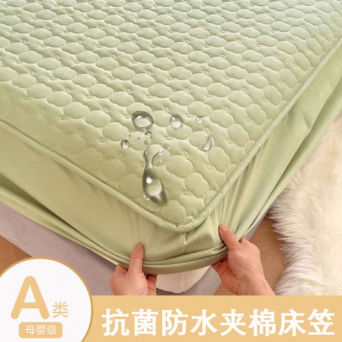 91家纺网 家纺一手货源 找家纺 总梦舒羽2025新款抗菌隔尿防水四季款夹棉加厚床笠床垫保护罩床垫套