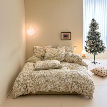 91家纺网 家纺一手货源 找家纺 (总) 798 2025新款全棉13070碎花四件套-摩伊系列