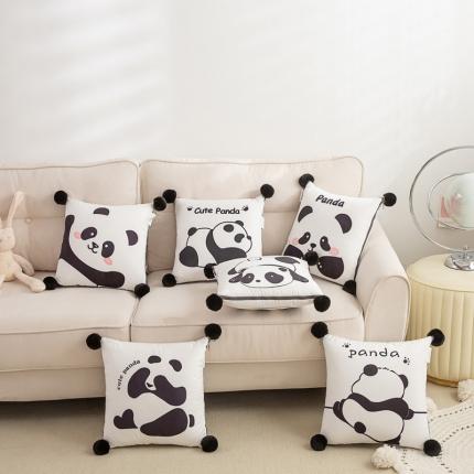 （总）枕芯真意 2023新款熊猫宝贝水晶绒抱枕被