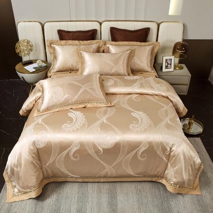 91家纺网 家纺一手货源 找家纺 （总）小时代家纺 2023新款纯棉贡缎提花夹棉床盖四件套