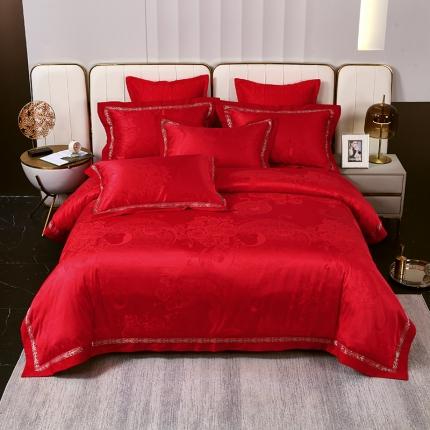 91家纺网 家纺一手货源 找家纺 （总）小时代家纺 2023新款纯棉贡缎提花夹棉床盖四件套