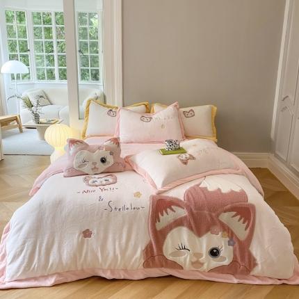 91家纺网 家纺一手货源 找家纺 （总）紫碧螺 2023新款牛奶绒系列四件套-林娜贝尔