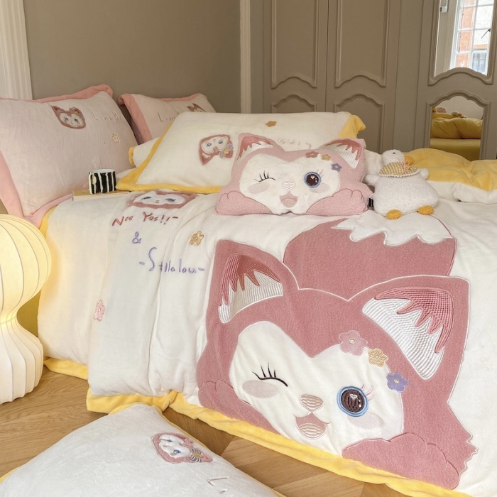 91家纺网 家纺一手货源 找家纺 （总）紫碧螺 2023新款牛奶绒系列四件套-林娜贝尔