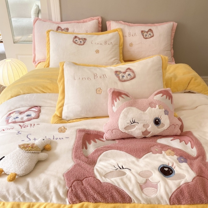 91家纺网 家纺一手货源 找家纺 （总）紫碧螺 2023新款牛奶绒系列四件套-林娜贝尔