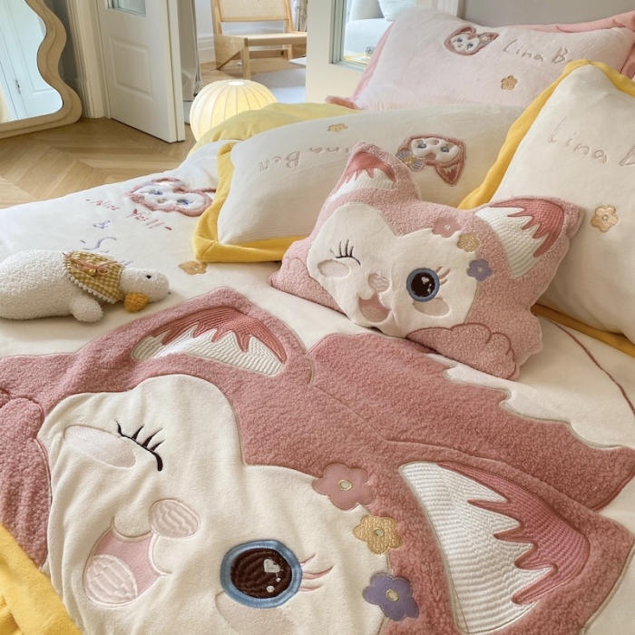 91家纺网 家纺一手货源 找家纺 （总）紫碧螺 2023新款牛奶绒系列四件套-林娜贝尔