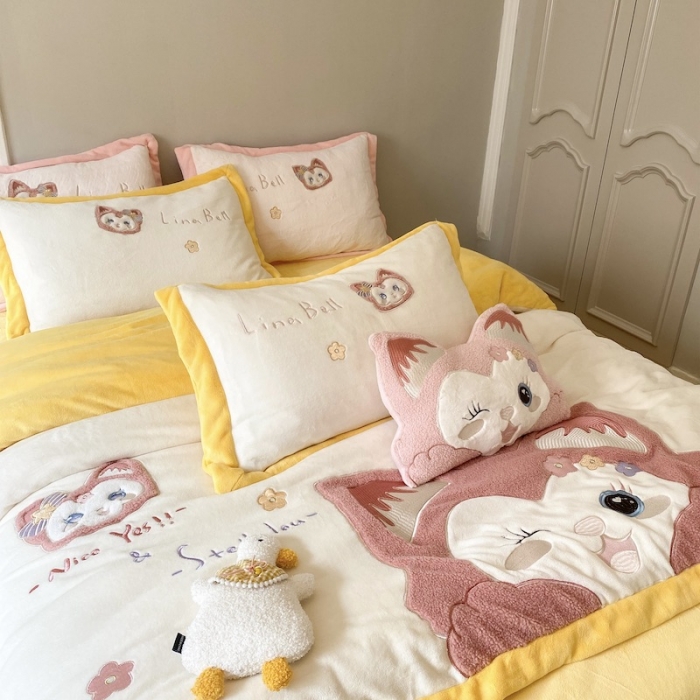 91家纺网 家纺一手货源 找家纺 （总）紫碧螺 2023新款牛奶绒系列四件套-林娜贝尔