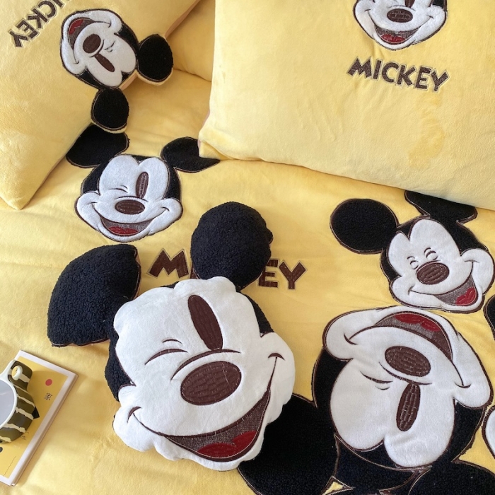 91家纺网 家纺一手货源 找家纺 （总）紫碧螺 2023新款牛奶绒系列四件套-米奇