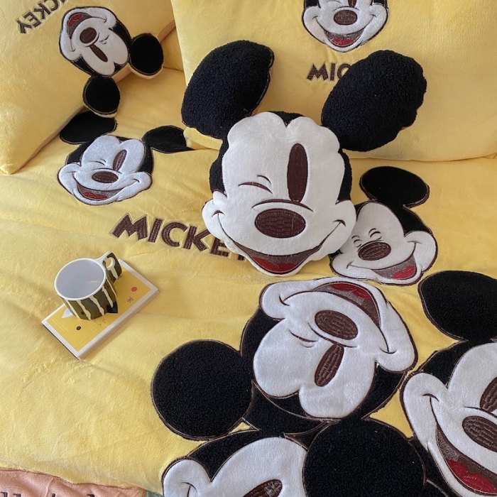 91家纺网 家纺一手货源 找家纺 （总）紫碧螺 2023新款牛奶绒系列四件套-米奇