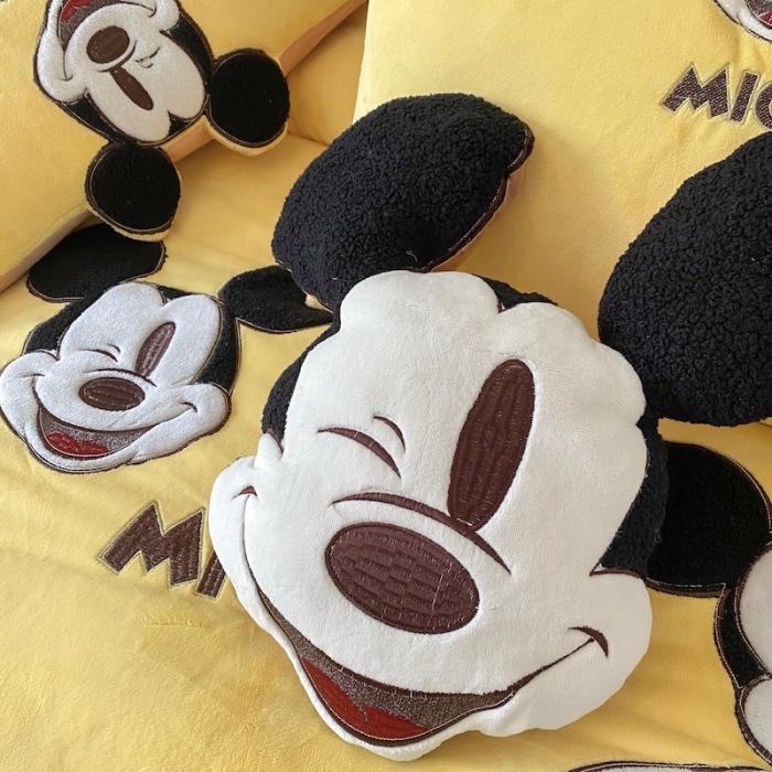 91家纺网 家纺一手货源 找家纺 紫碧螺 2023新款牛奶绒系列四件套-米奇 米奇-黄色