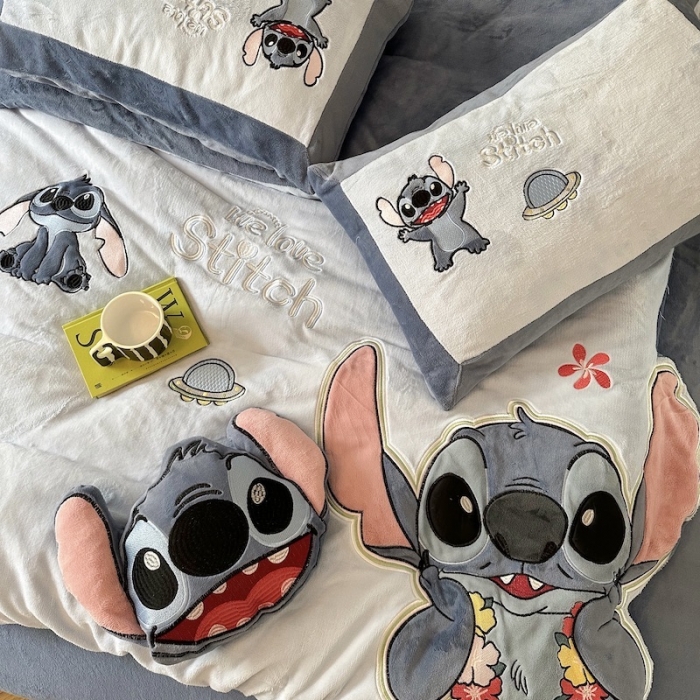 91家纺网 家纺一手货源 找家纺 （总）紫碧螺 2023新款牛奶绒系列四件套-史迪奇