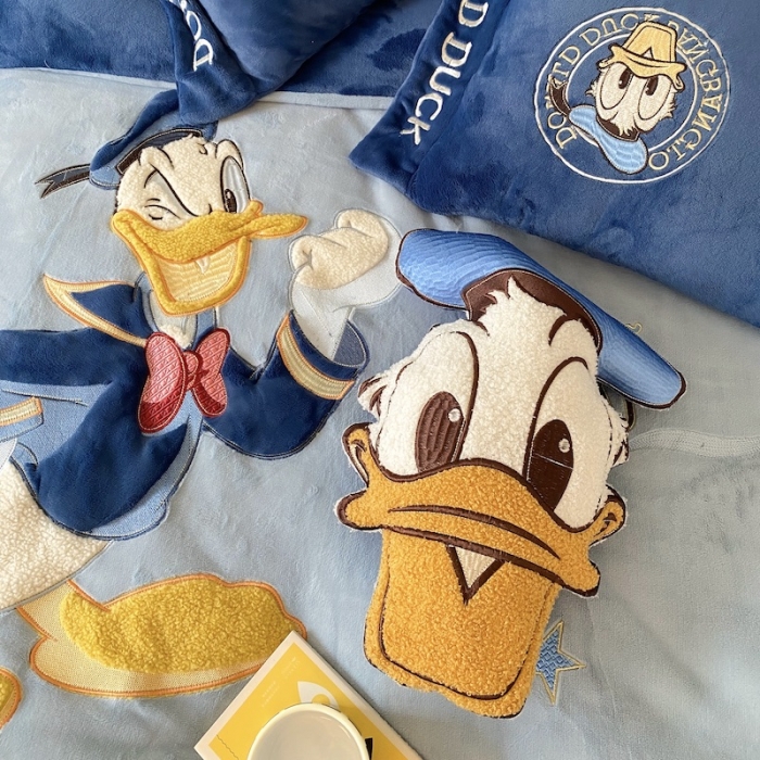 91家纺网 家纺一手货源 找家纺 （总）紫碧螺 2023新款牛奶绒系列四件套-唐老鸭