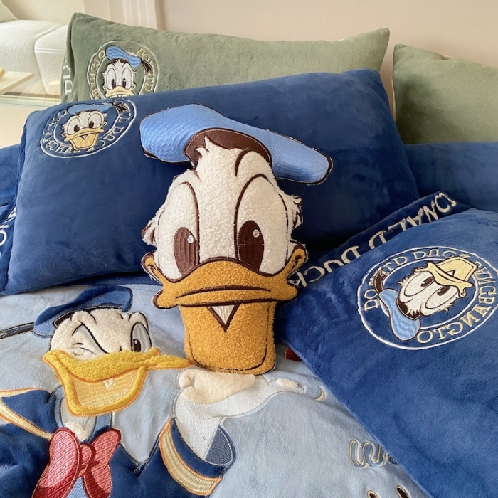 91家纺网 家纺一手货源 找家纺 （总）紫碧螺 2023新款牛奶绒系列四件套-唐老鸭