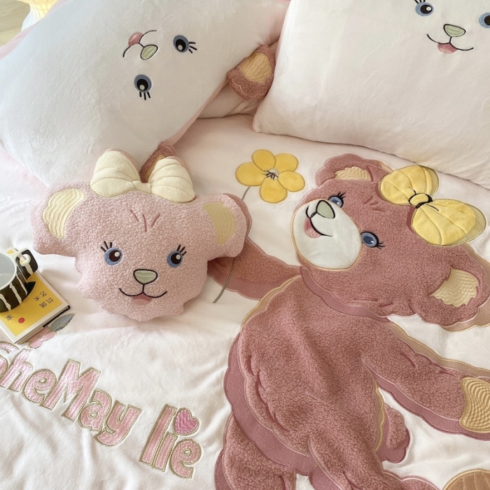 91家纺网 家纺一手货源 找家纺 紫碧螺 2023新款牛奶绒系列四件套-雪莉玫 雪莉玫-粉色