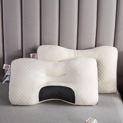 91家纺网 家纺一手货源 找家纺 浩宇家纺 2023新款护颈枕芯定型舒适按摩枕头针织棉面料吊带枕 按摩枕米