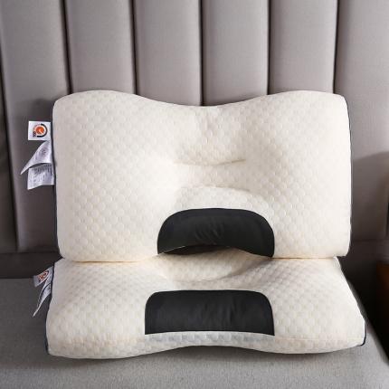 浩宇家纺 2023新款护颈枕芯定型舒适按摩枕头针织棉面料吊带枕 按摩枕米