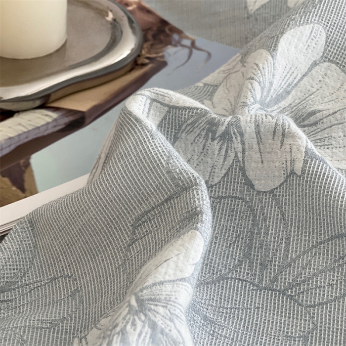 91家纺网 家纺一手货源 找家纺 梦享生活家居 2024新款色织全棉提花亲肤舒适四件套 花开声音-兰