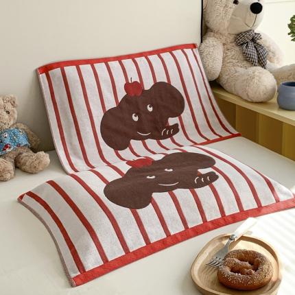 91家纺网 家纺一手货源 找家纺 爱港家纺 A类全棉儿童枕巾乳胶枕芯枕巾60*40cm 小萌象