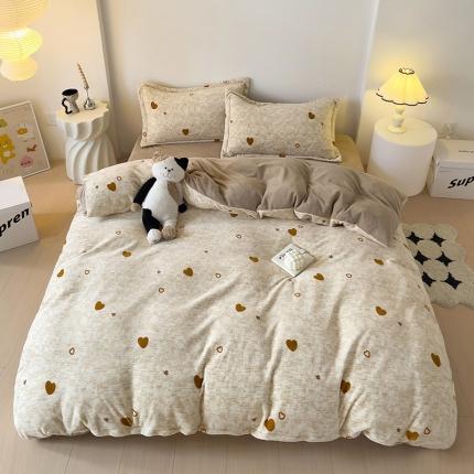 91家纺网 家纺一手货源 找家纺 （总）乐童2024新款吊边款牛奶绒四件套