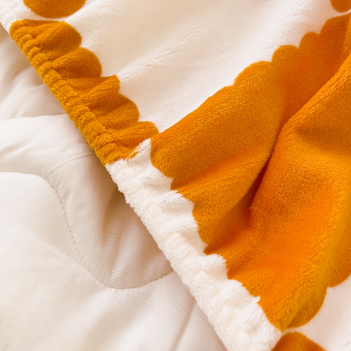 91家纺网 家纺一手货源 找家纺 恒尚居 2023新款棋盘格夹棉床笠 棋盘格-橘黄