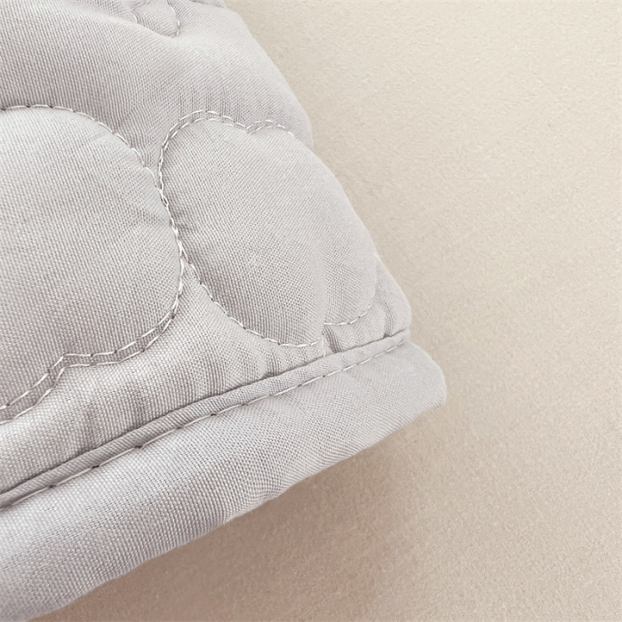 91家纺网 家纺一手货源 找家纺 梦舒羽 2025新款防水抗菌夹棉枕套防口水头油枕芯套 苹果款-浅灰