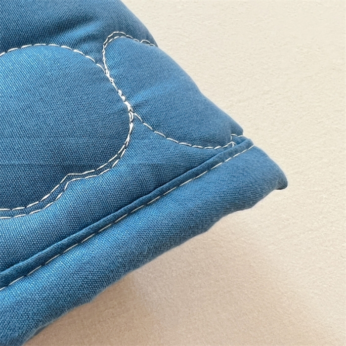 91家纺网 家纺一手货源 找家纺 梦舒羽 2025新款防水抗菌夹棉枕套防口水头油枕芯套 苹果款-深蓝