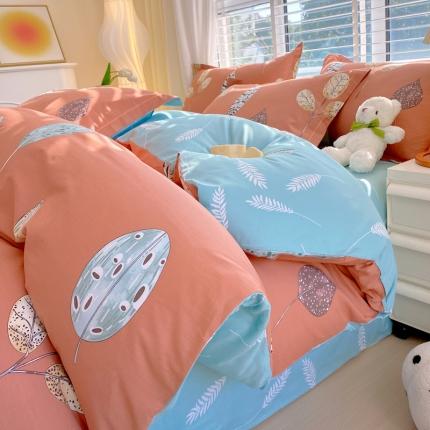 91家纺网 家纺一手货源 找家纺 星期三 2023年12月新款铂金全棉13372四件套（加老板微信有会员价） 晚风