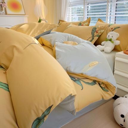 星期三 2023年12月新款铂金全棉13372四件套（加老板微信有会员价） 海蒂黄