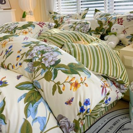 星期三 2023年12月新款铂金全棉13372四件套（加老板微信有会员价） 诺微花开