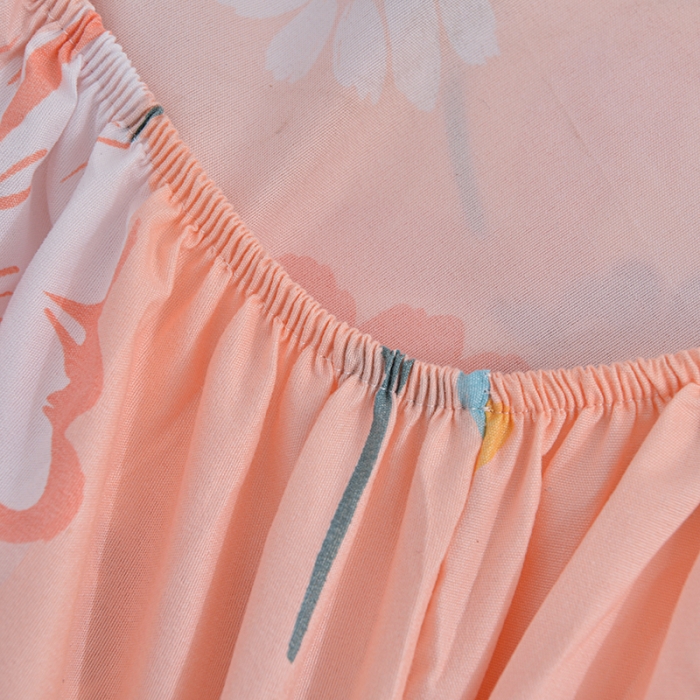 91家纺网 家纺一手货源 找家纺 小雨家纺 2026新款芦荟棉床笠 朝花夕拾粉